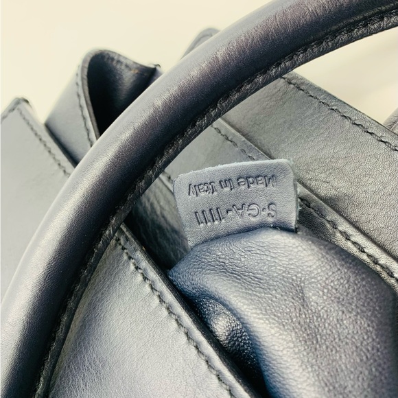 Auth Celine Large Marine Blue Smooth Calfskin Luggage Tote Ex+ Phantom Satchel - Picture 15 of 16